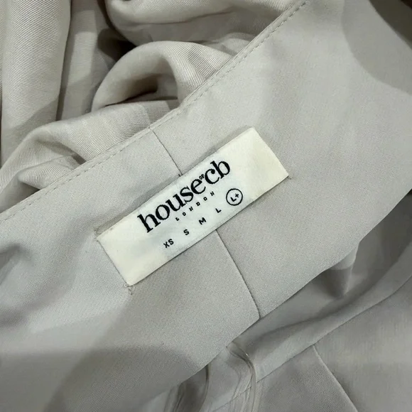 House of CB Pale Blush Dove Gray Midi Fit-and-Flare Dress - Picture 10 of 10